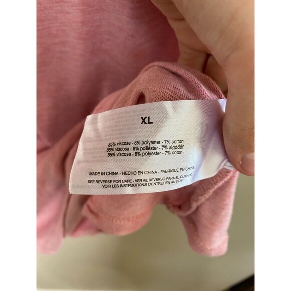 Jessica Simpson Womens Pink V-Neck Short Sleeve Lightweight Top XL viscose - Picture 4 of 7